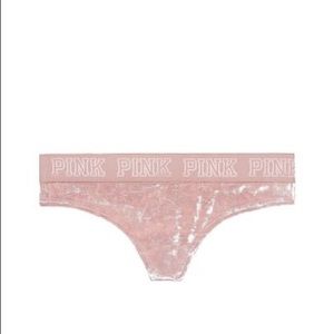 Victoria secret PINK logo velvet thong